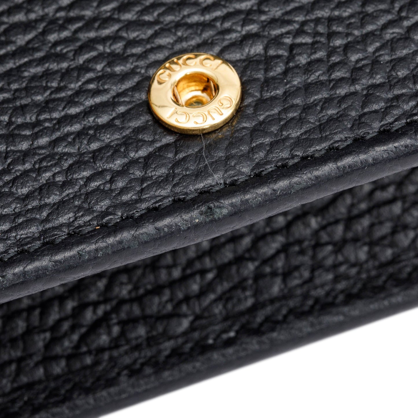 Gucci Black Calfskin Mini GG Marmont Wallet On Chain