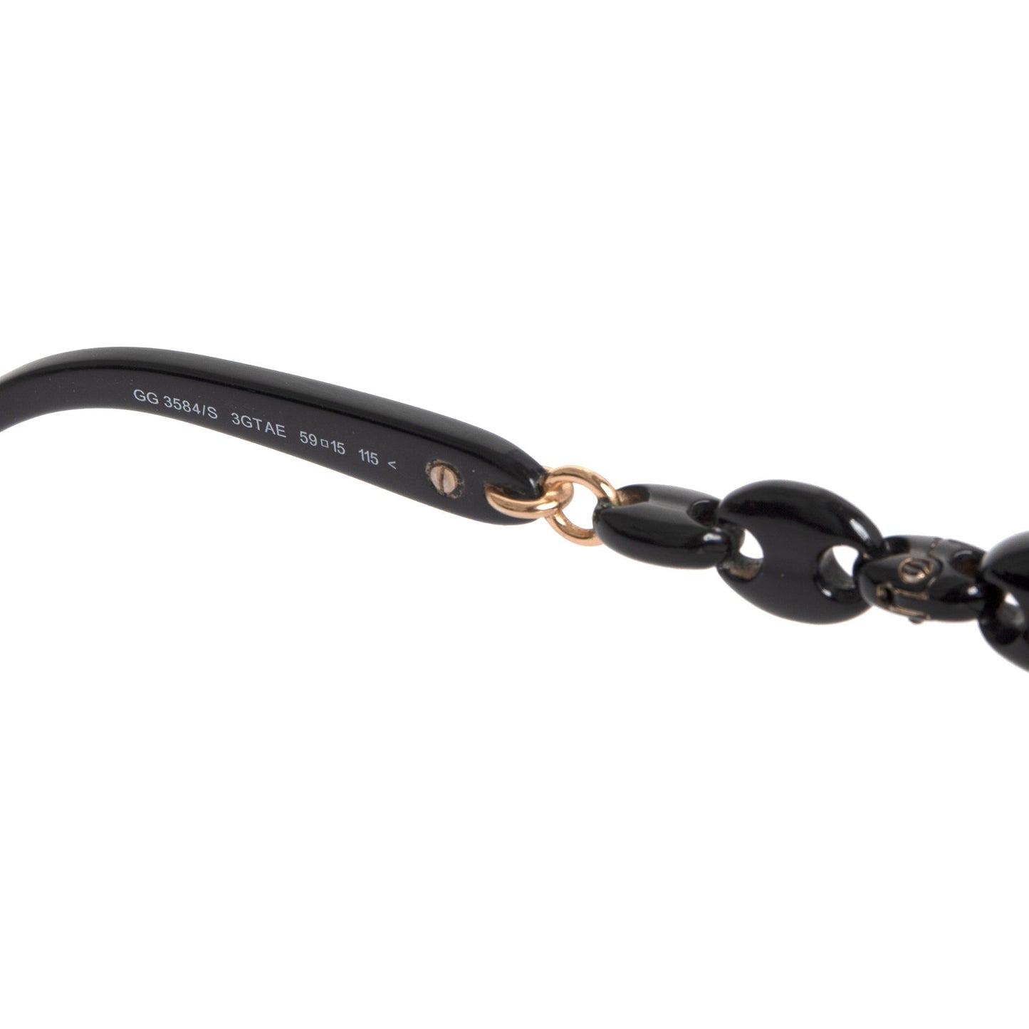 Gucci Black Chain-Link Oversized Sunglasses