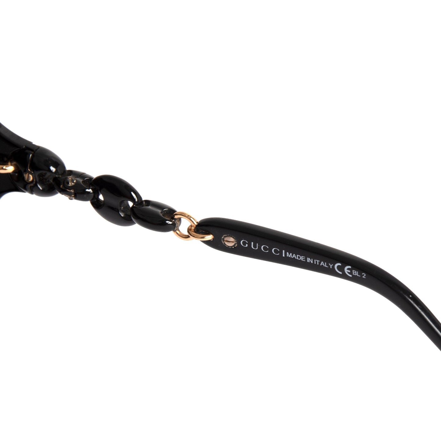 Gucci Black Chain-Link Oversized Sunglasses