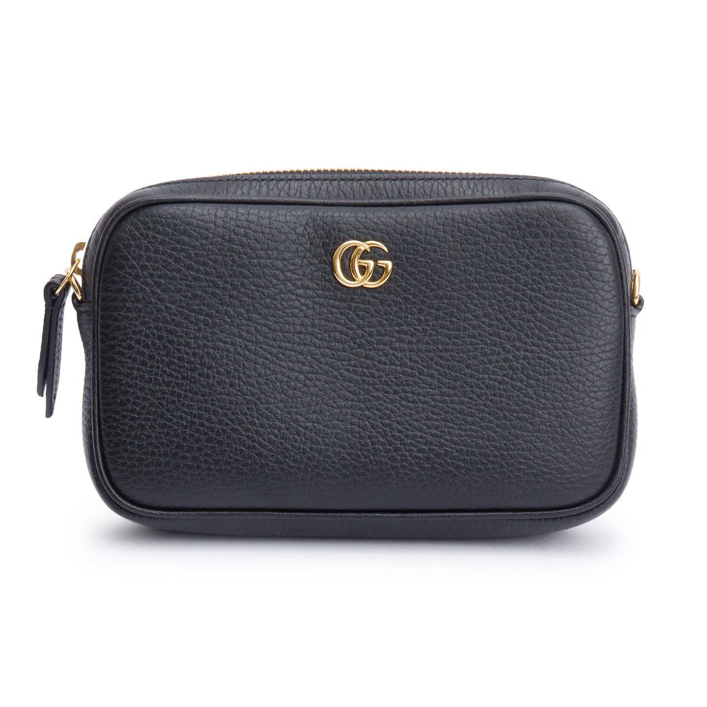 Gucci Black Dollar Calfskin Leather Super Mini GG Marmont Chain Shoulder Bag