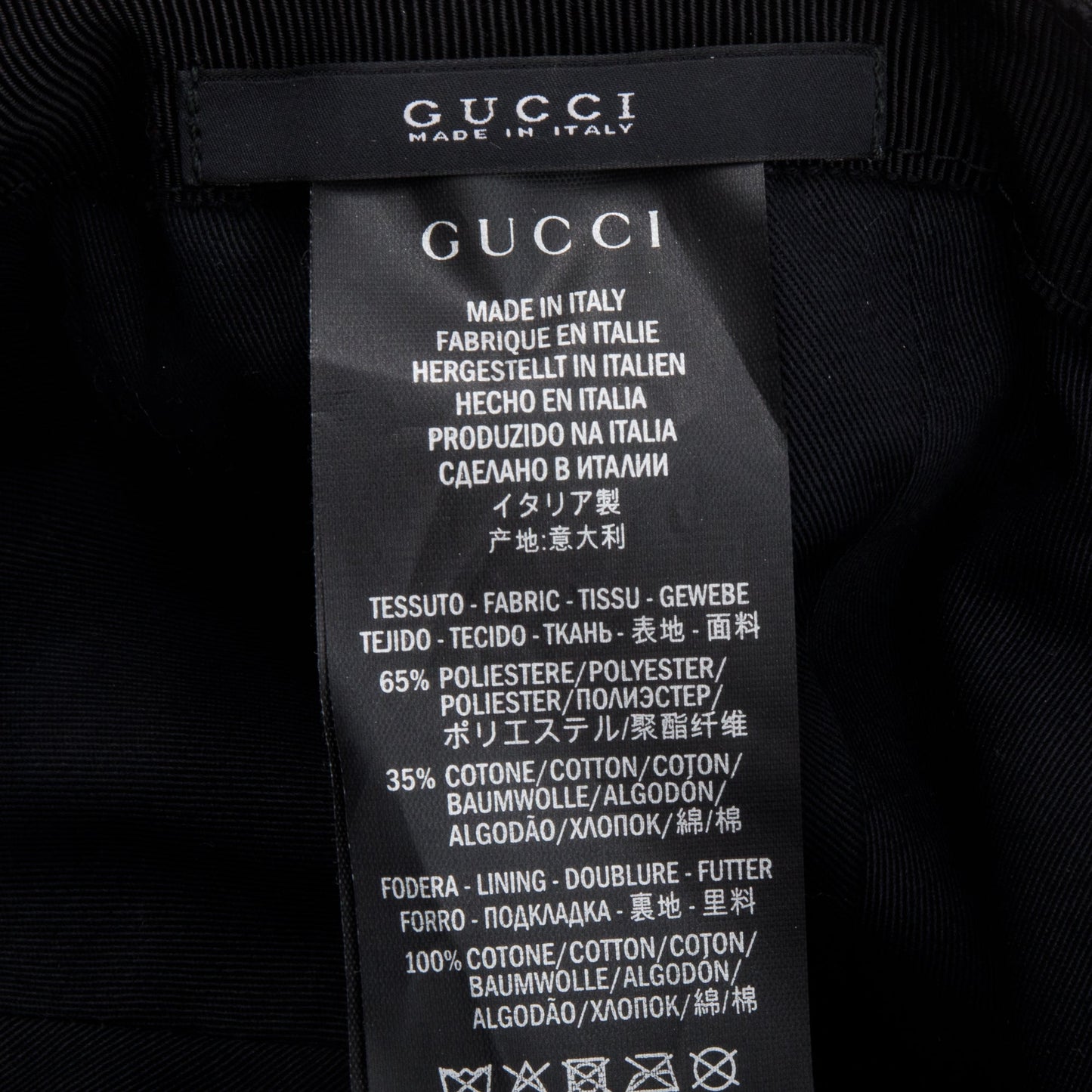 Gucci Black GG Canvas Baseball Hat with Web, Size S 57