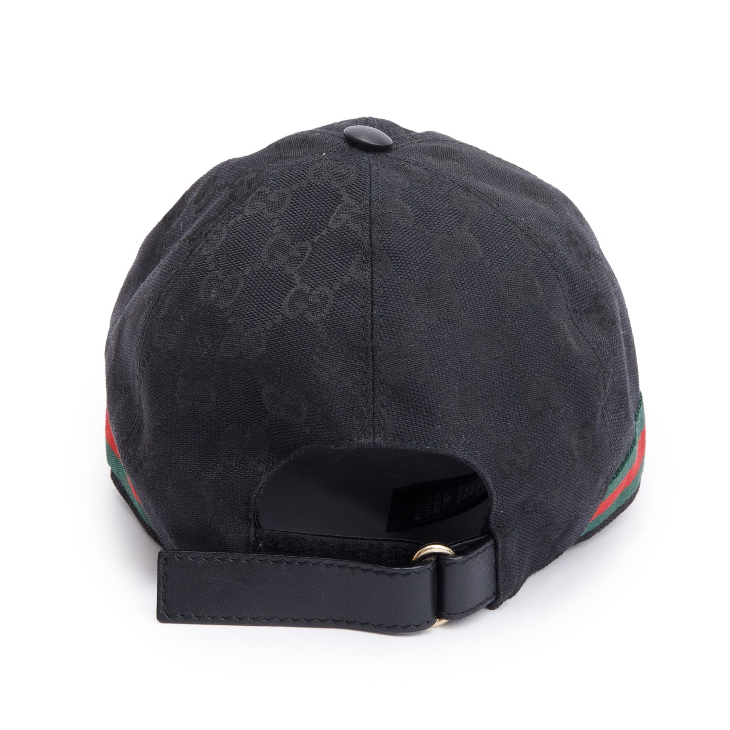 Gucci Black GG Canvas Baseball Hat with Web, Size XL 60