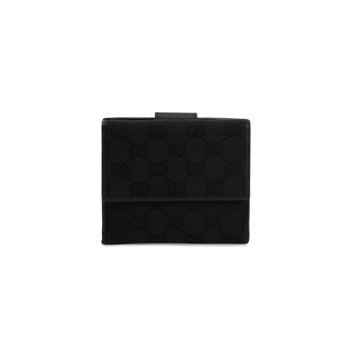 Gucci Black GG Canvas Compact Wallet