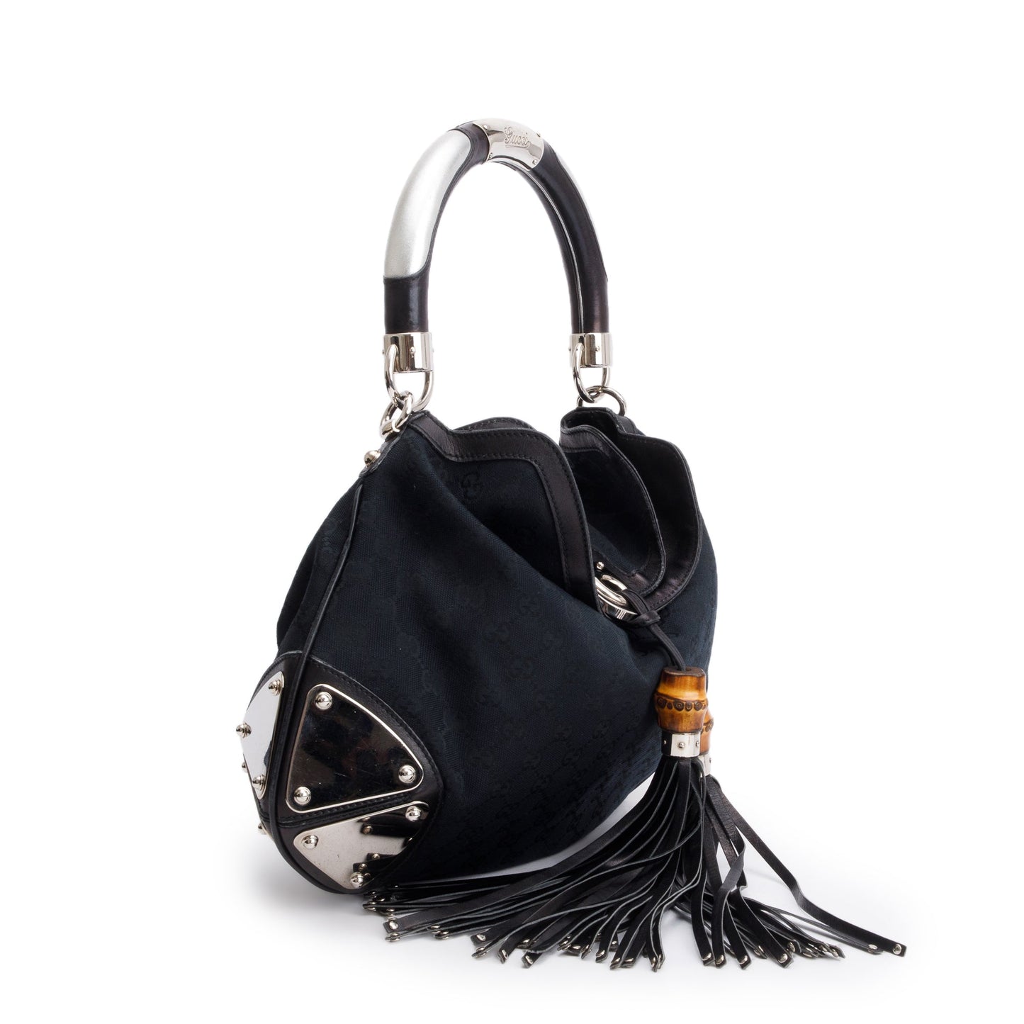 Gucci Black GG Canvas Medium Indy Babouska Hobo