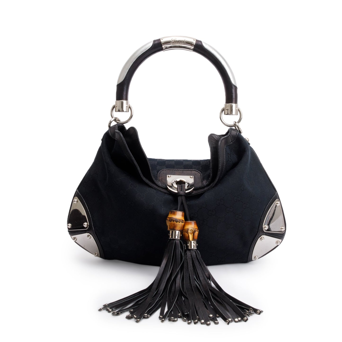 Gucci Black GG Canvas Medium Indy Babouska Hobo