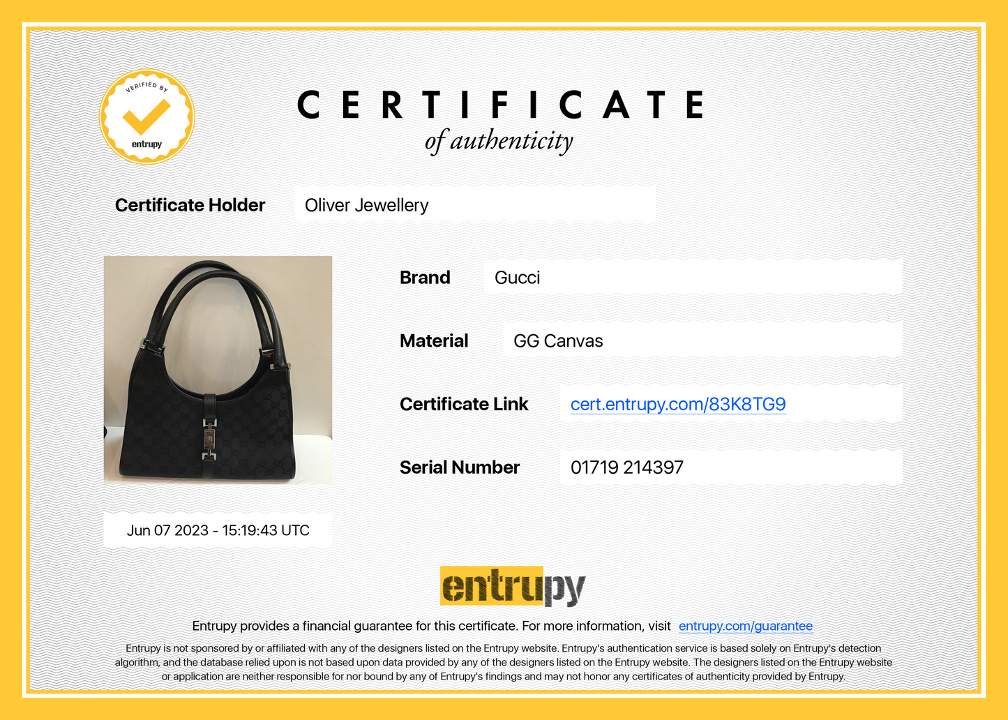 Gucci Black GG Canvas Medium Jackie Bardot Bag
