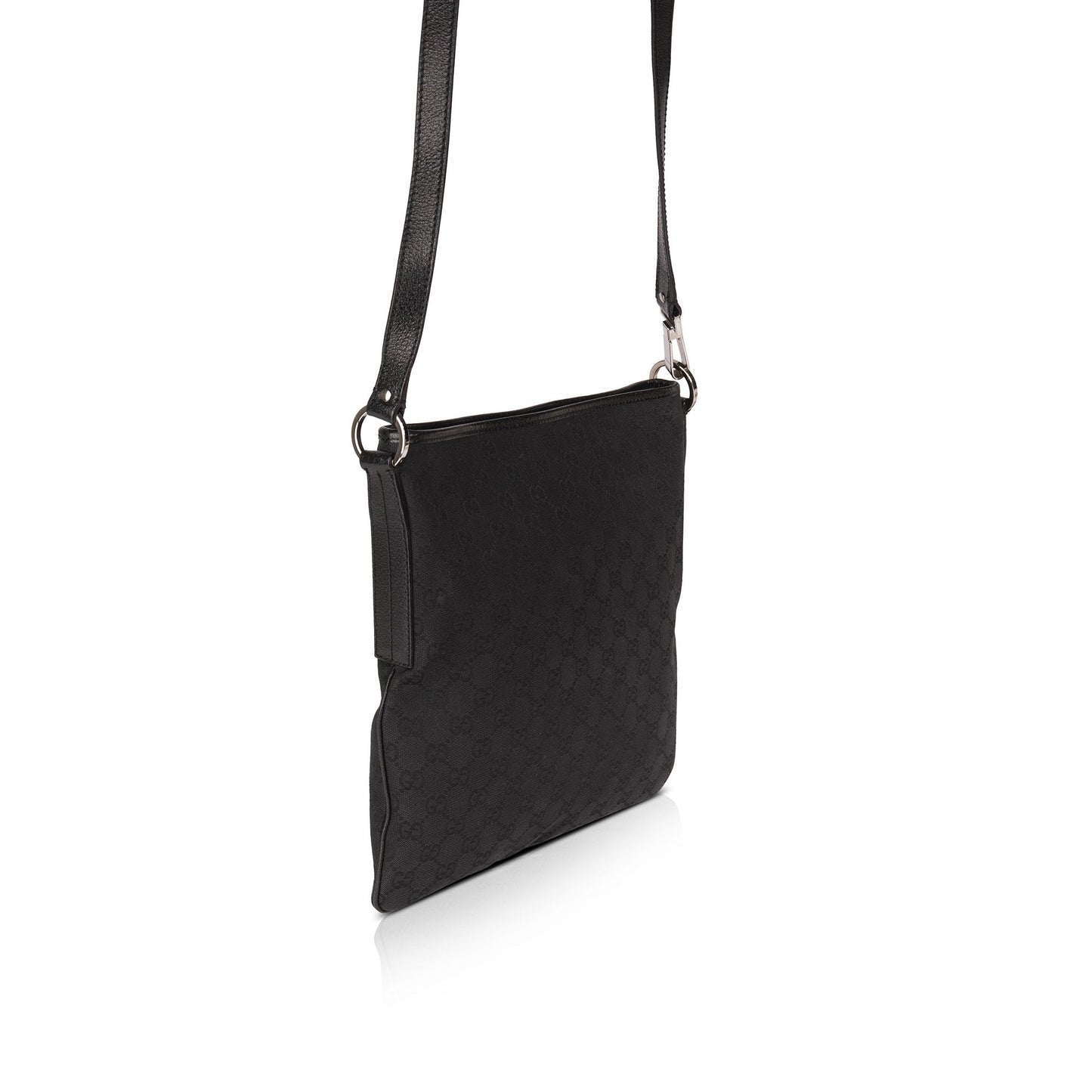 Gucci Black GG Canvas Messenger Bag