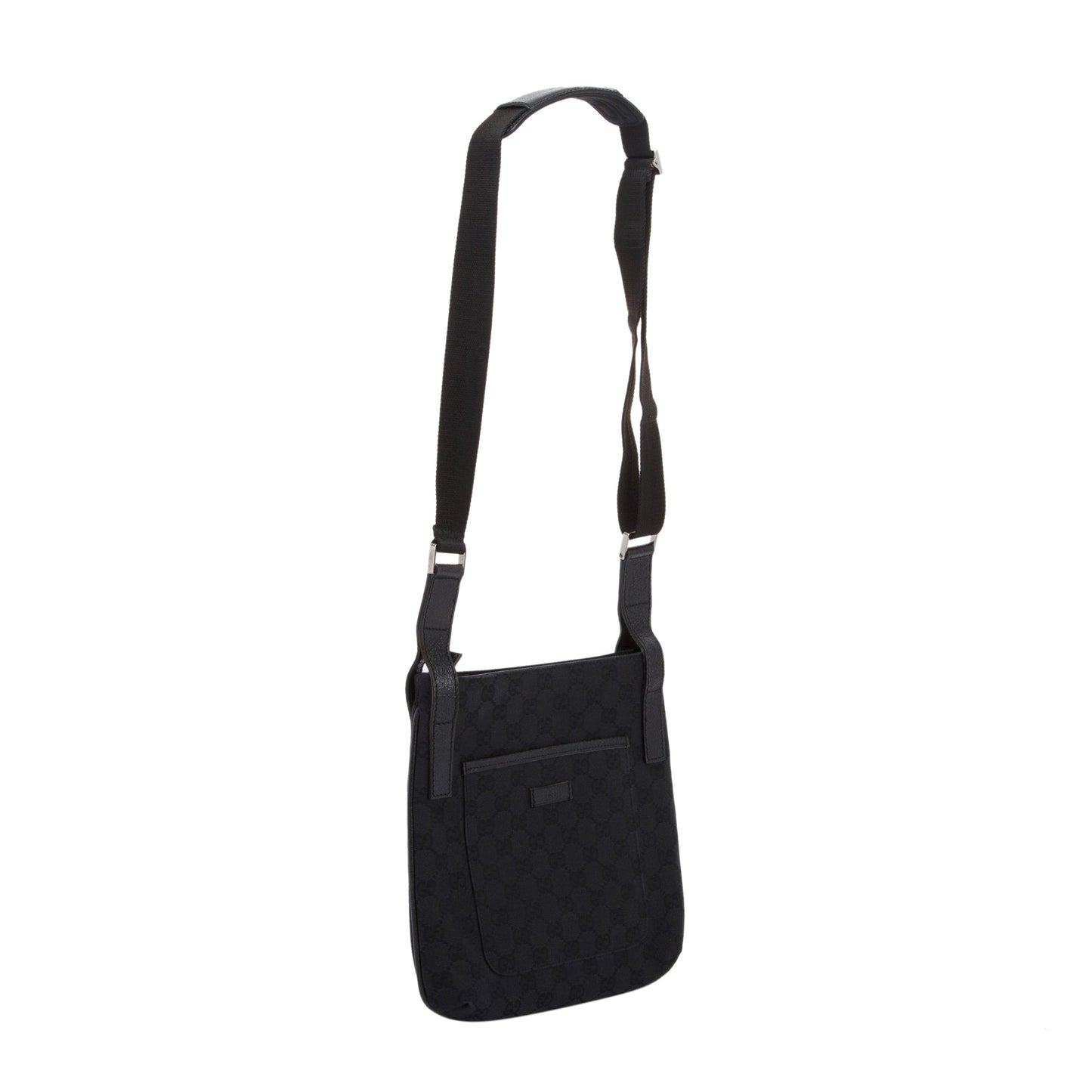 Gucci Black GG Canvas Small Messenger Bag
