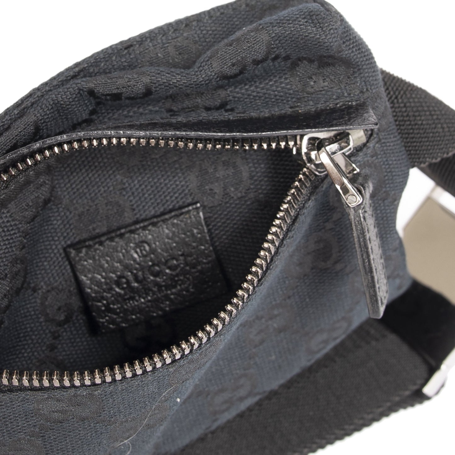 Gucci Black GG Canvas Waist Bag