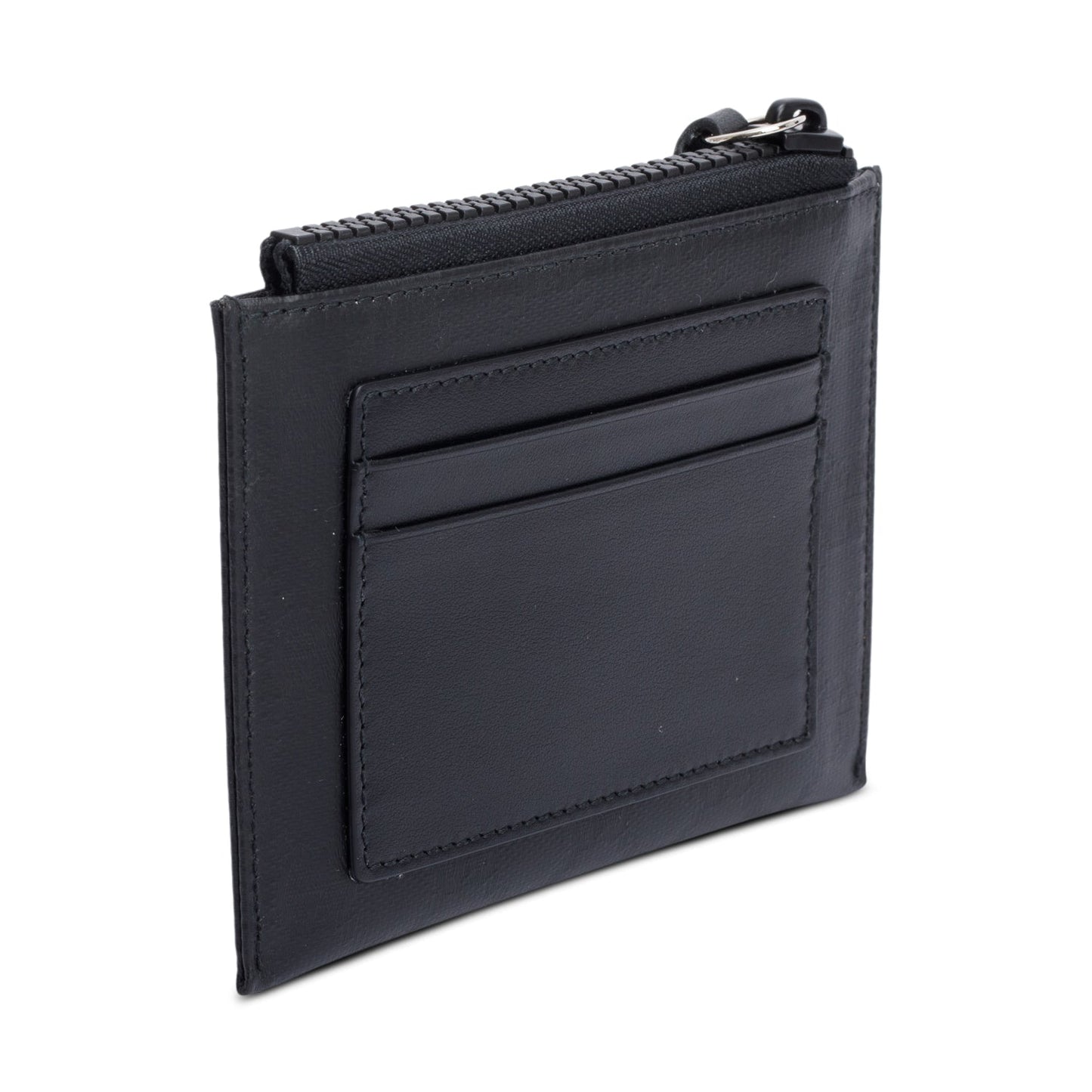 Gucci Black GG Crystal Zip Card Case Wallet