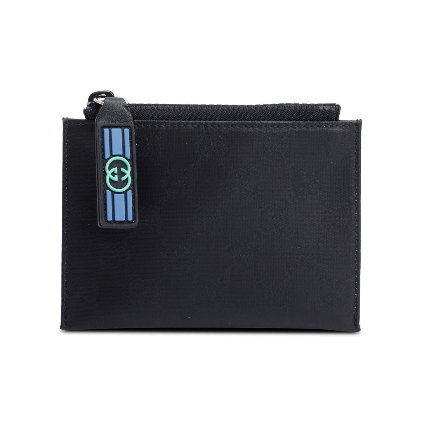 Gucci Black GG Crystal Zip Card Case Wallet