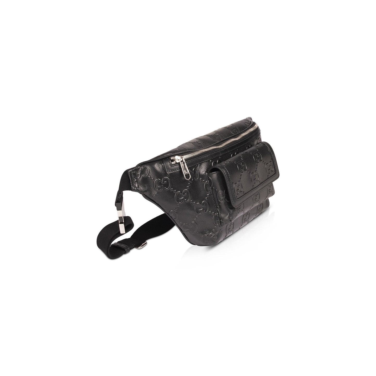 Gucci Black GG Embossed Belt Bag