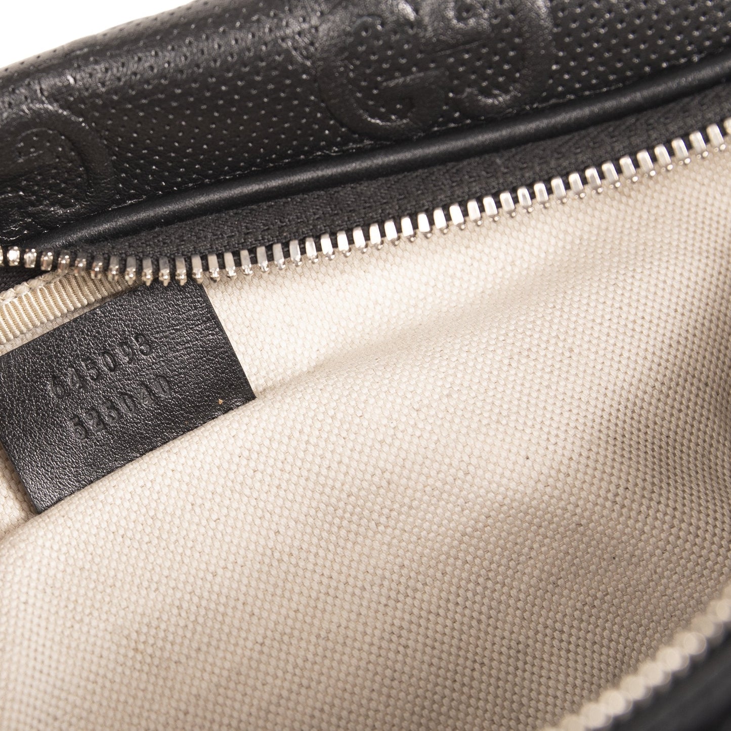 Gucci Black GG Embossed Belt Bag