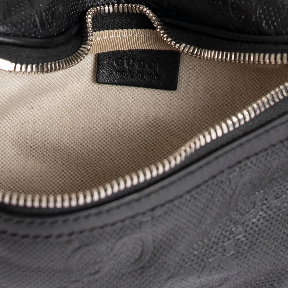 Gucci Black GG Embossed Belt Bag