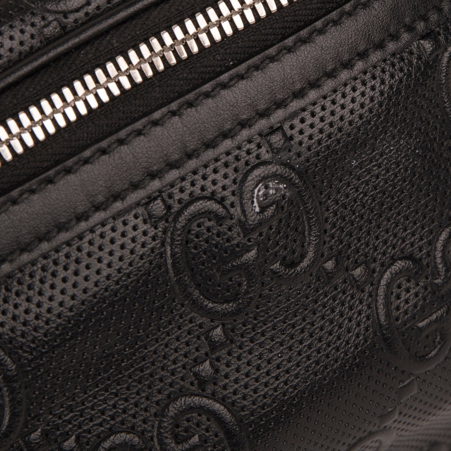 Gucci Black GG Embossed Belt Bag