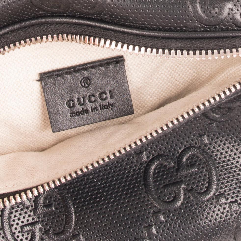 Gucci Black GG Embossed Belt Bag
