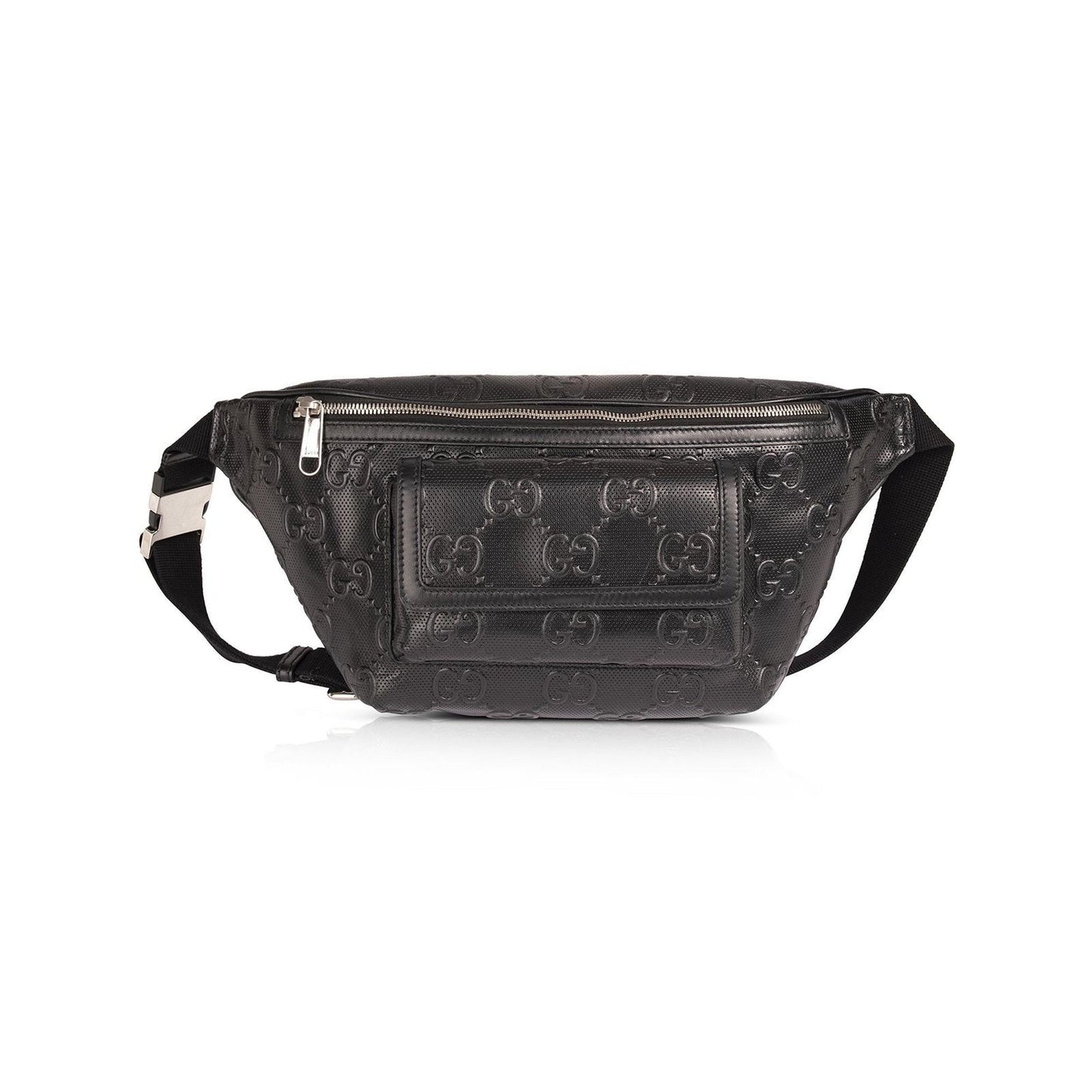 Gucci Black GG Embossed Belt Bag