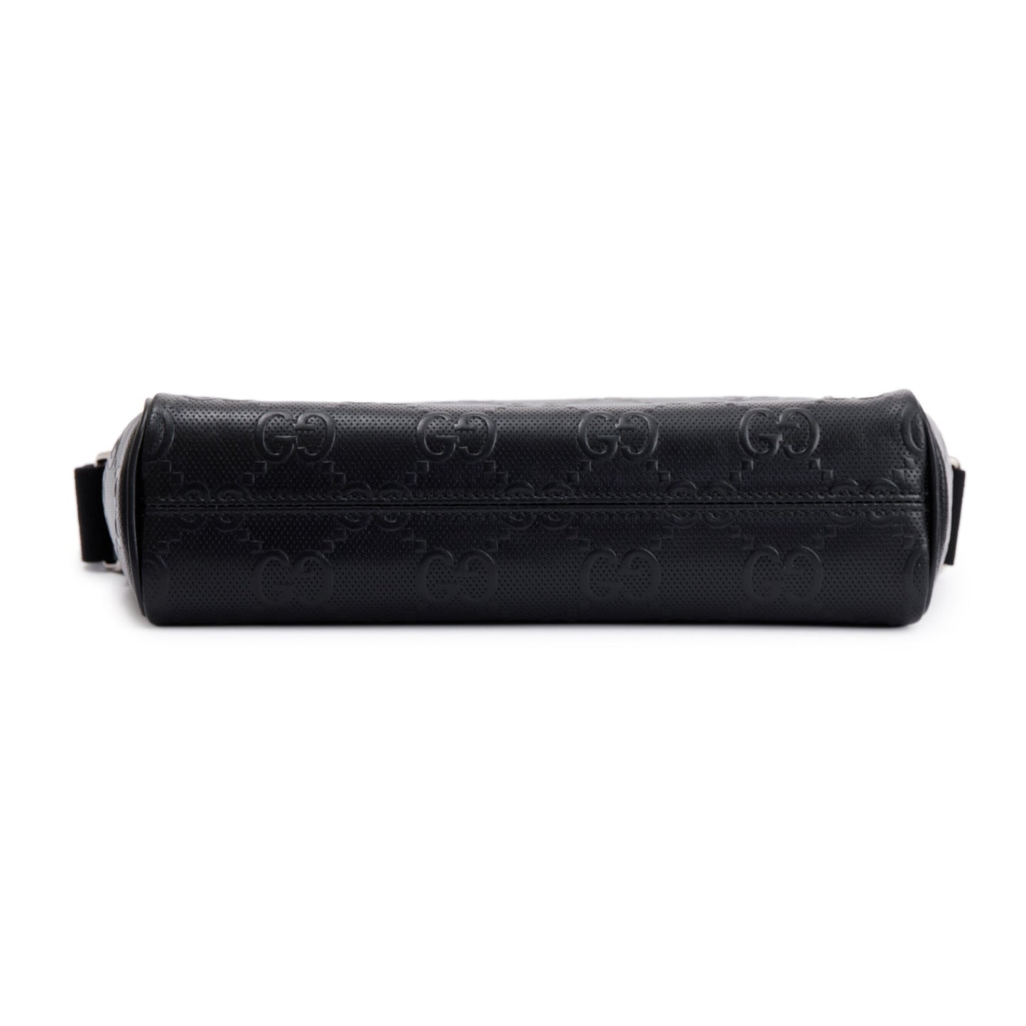 Gucci Black GG Embossed Messenger Bag