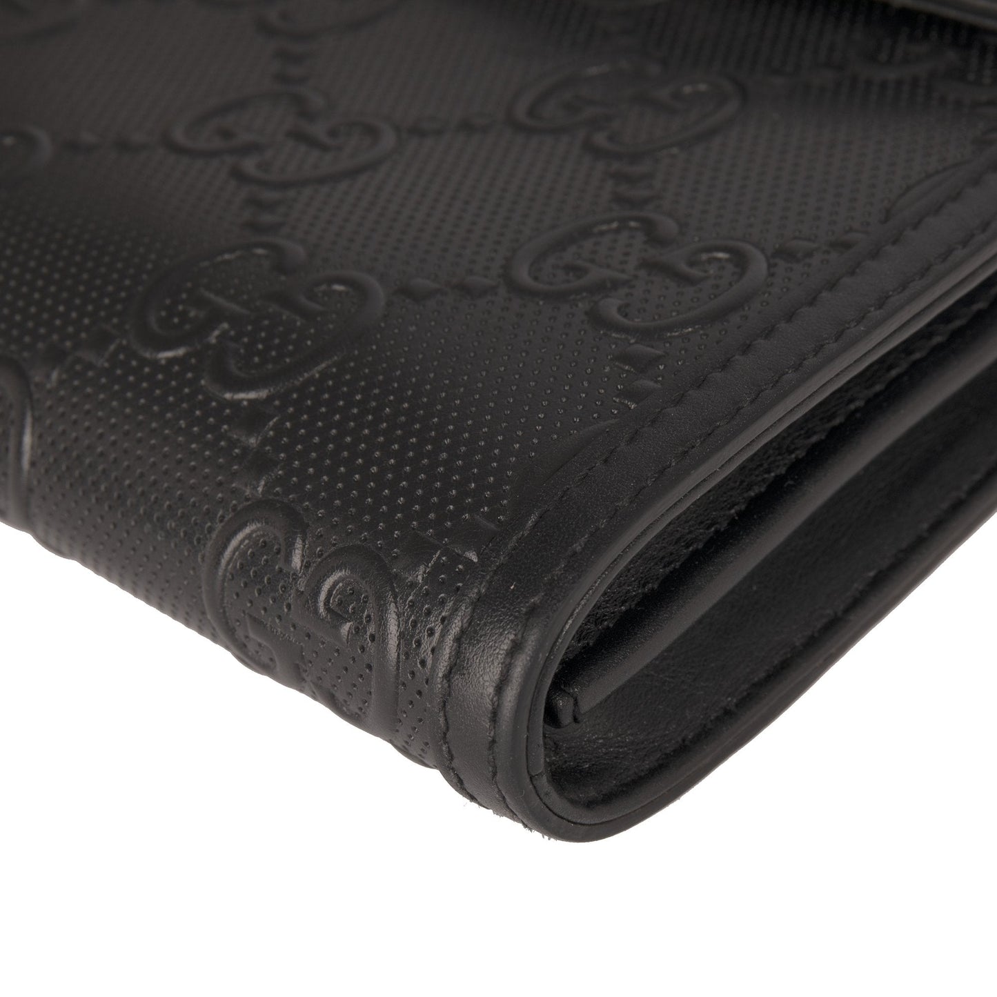 Gucci Black GG Embossed Messenger Bag
