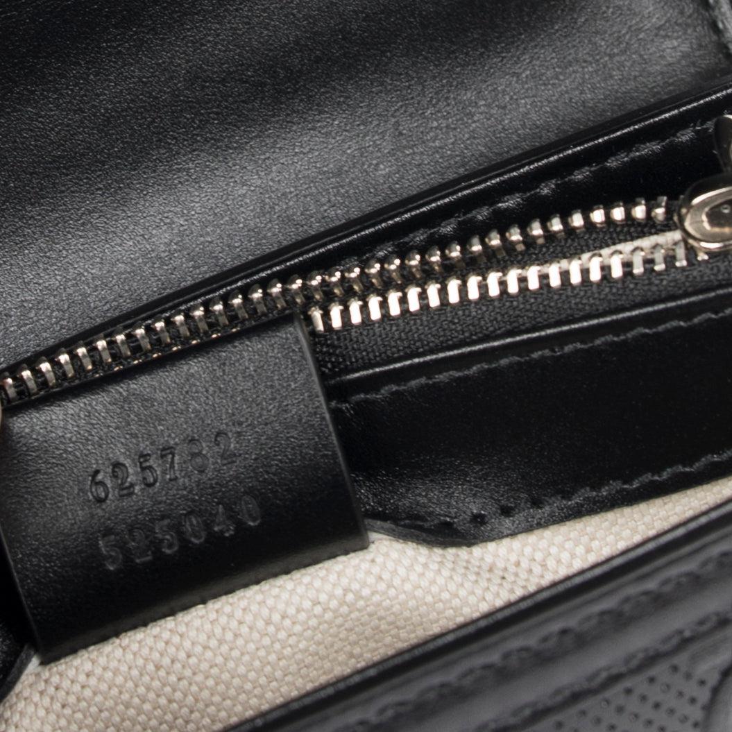 Gucci Black GG Embossed Messenger Bag