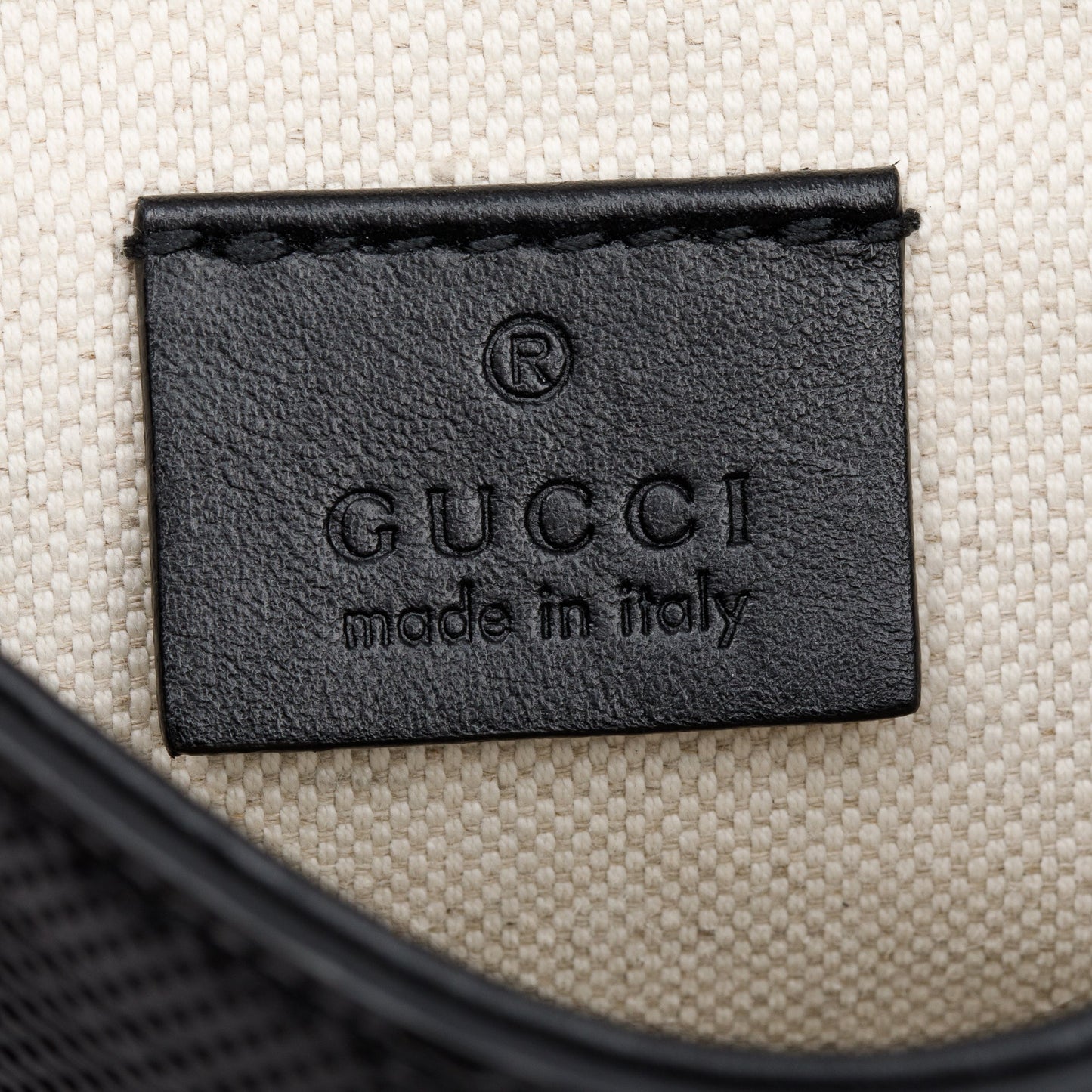 Gucci Black GG Embossed Perforated Leather Double Belt Bag