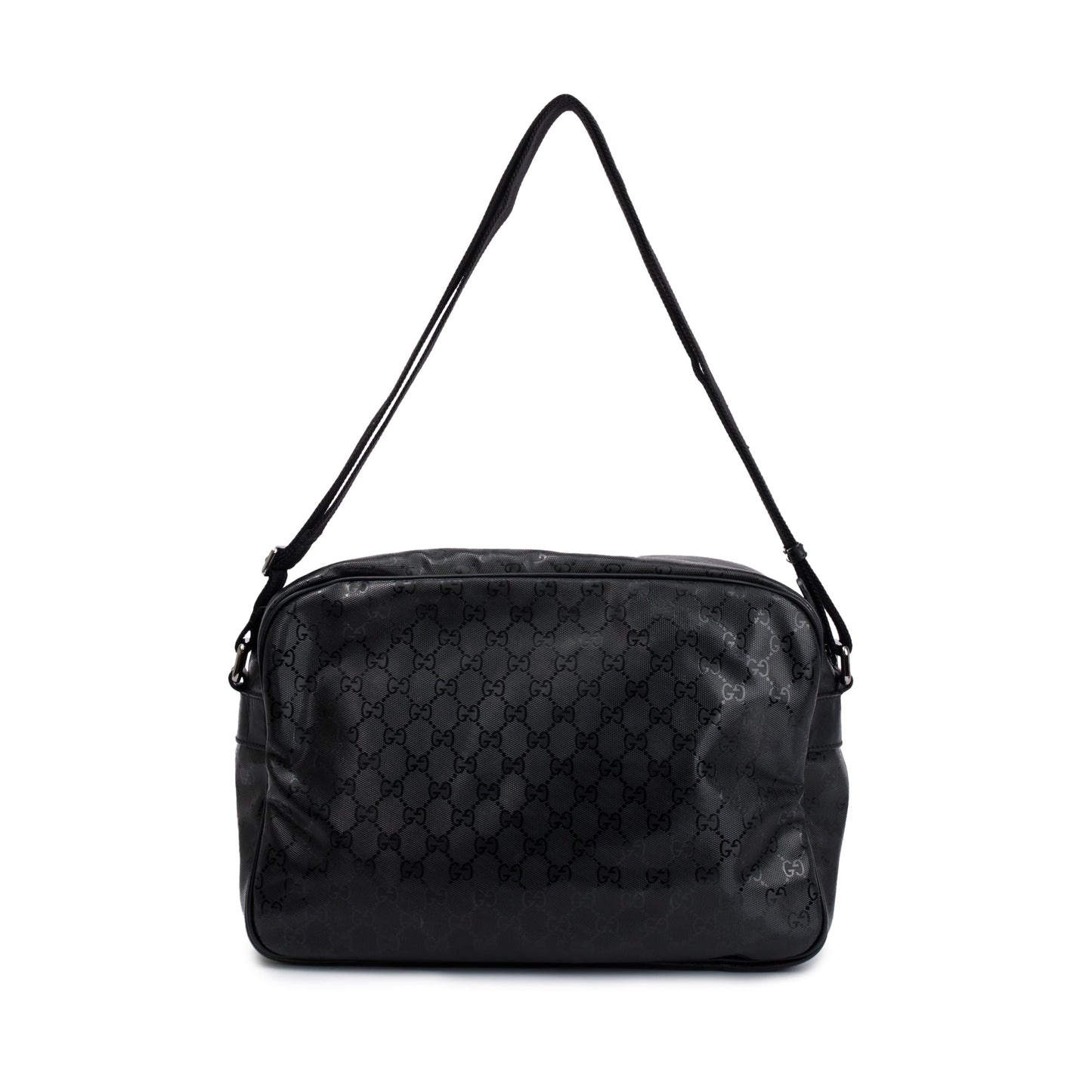Gucci Black GG Imprime Monogram Messenger Bag