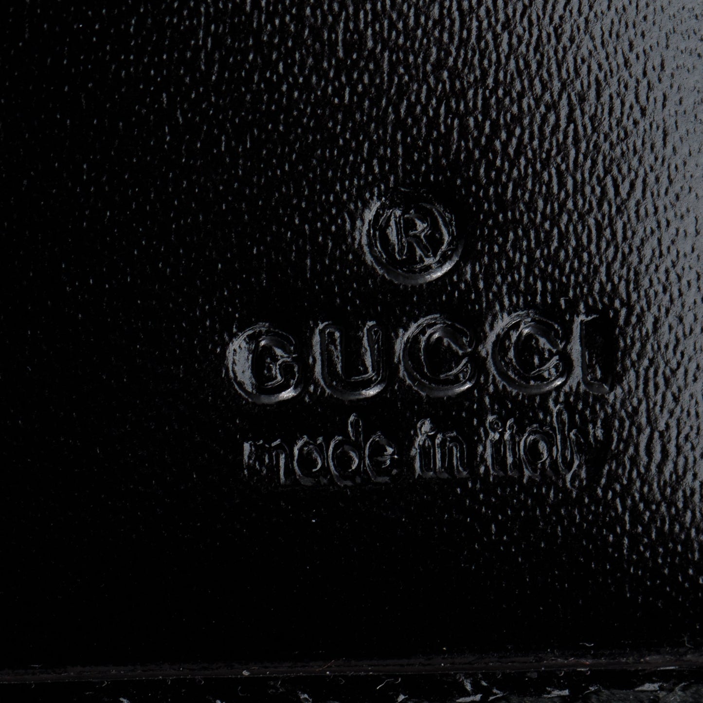 Gucci Black GG Imprime Monogram Pierced Wallet On Chain