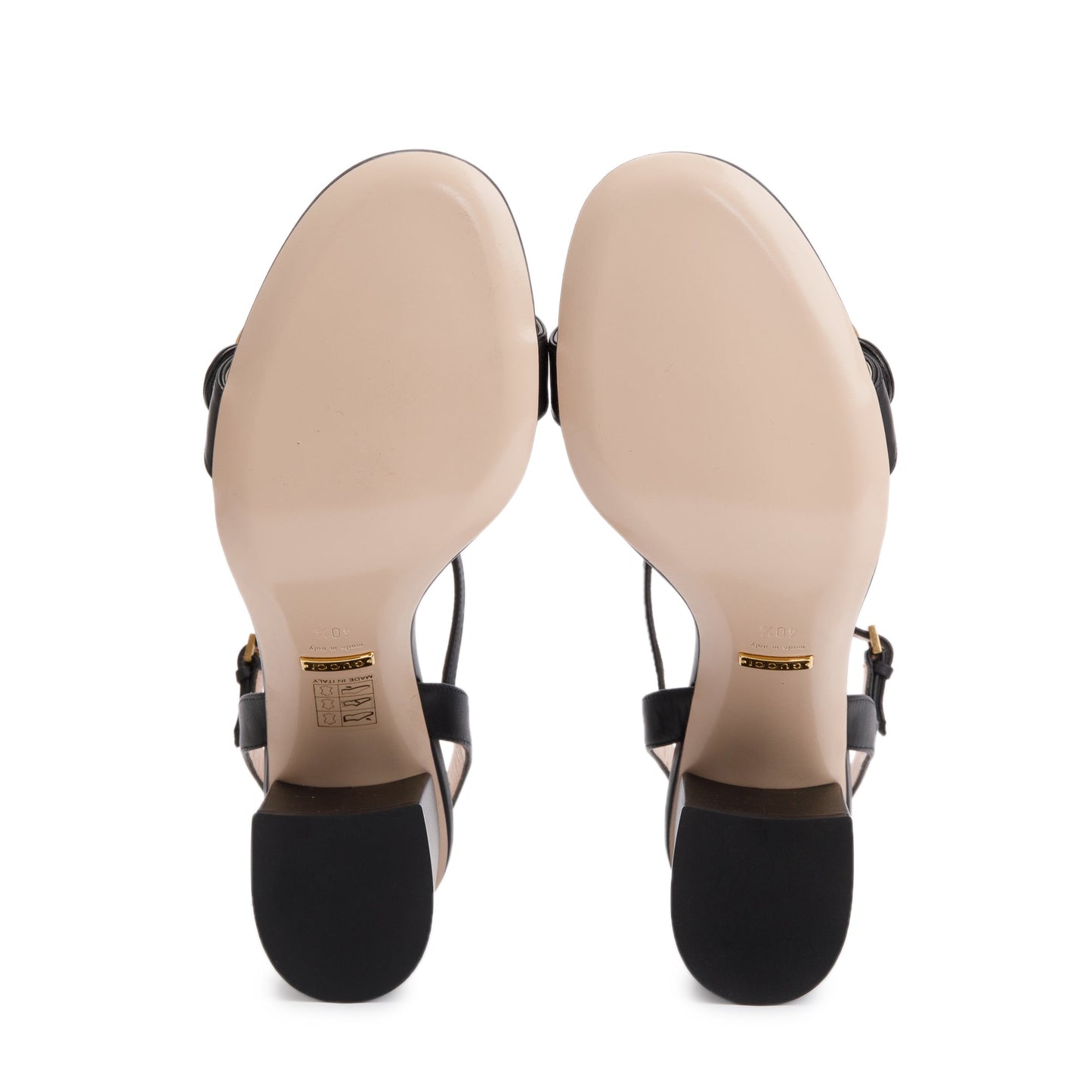 Gucci Black GG Marmont Leather Lifford Sandals , Size 40.5