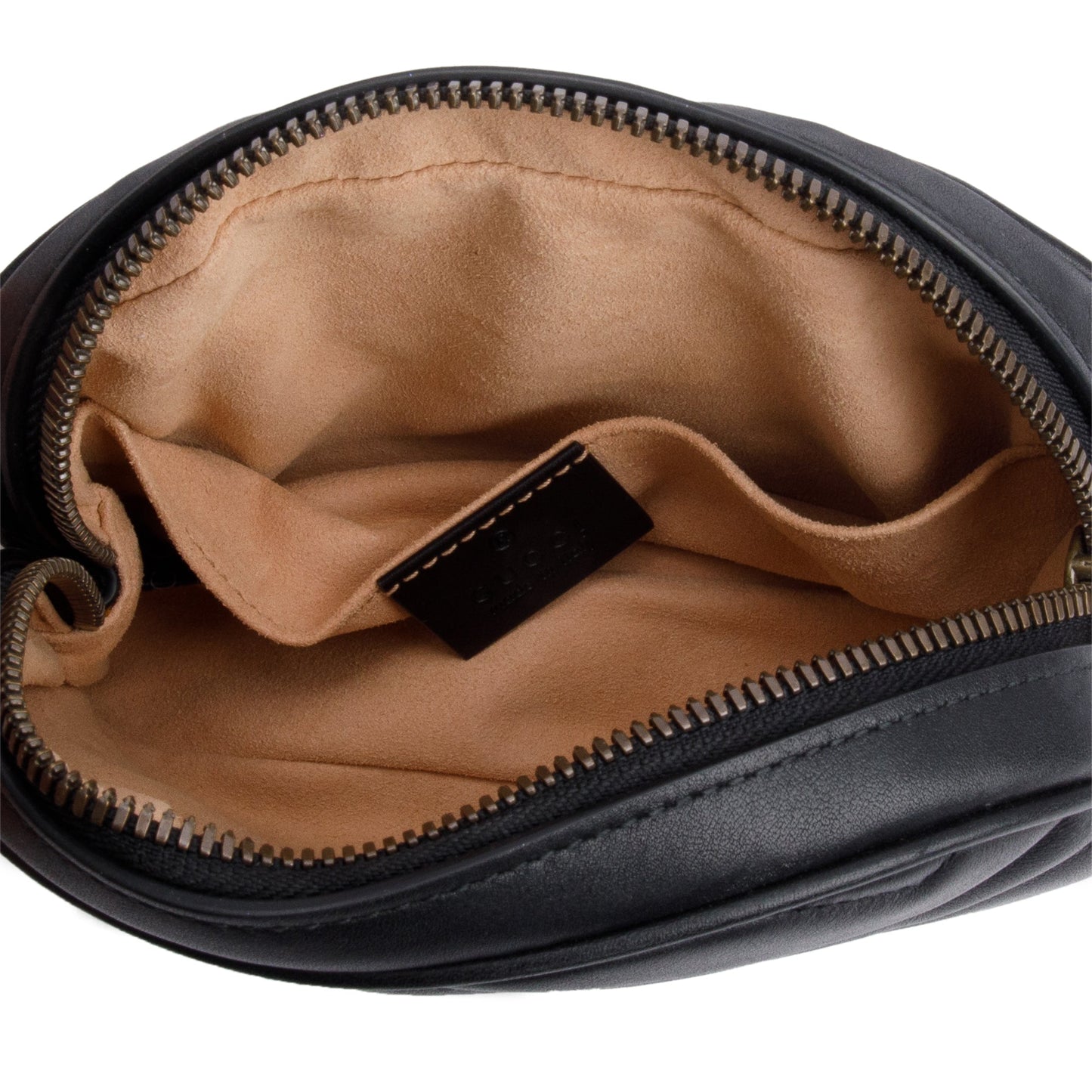 Gucci Black GG Marmont Matelasse Leather Belt Bag, Size 75 30