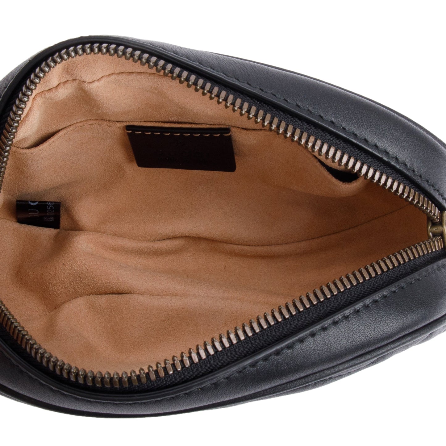 Gucci Black GG Marmont Matelasse Leather Belt Bag, Size 85 34