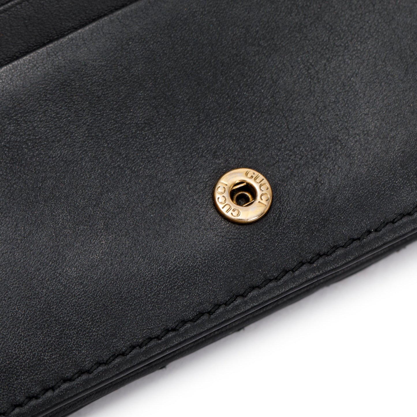 Gucci Black GG Marmont Matelasse Leather Card Case Wallet