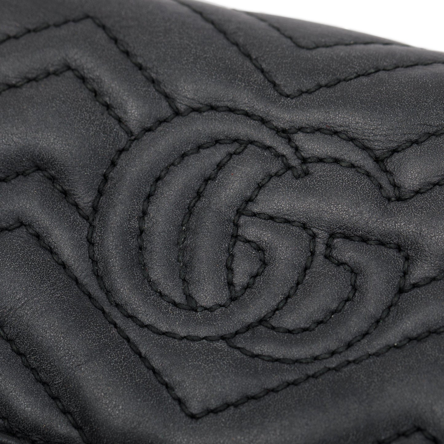 Gucci Black GG Marmont Matelasse Leather Card Case Wallet