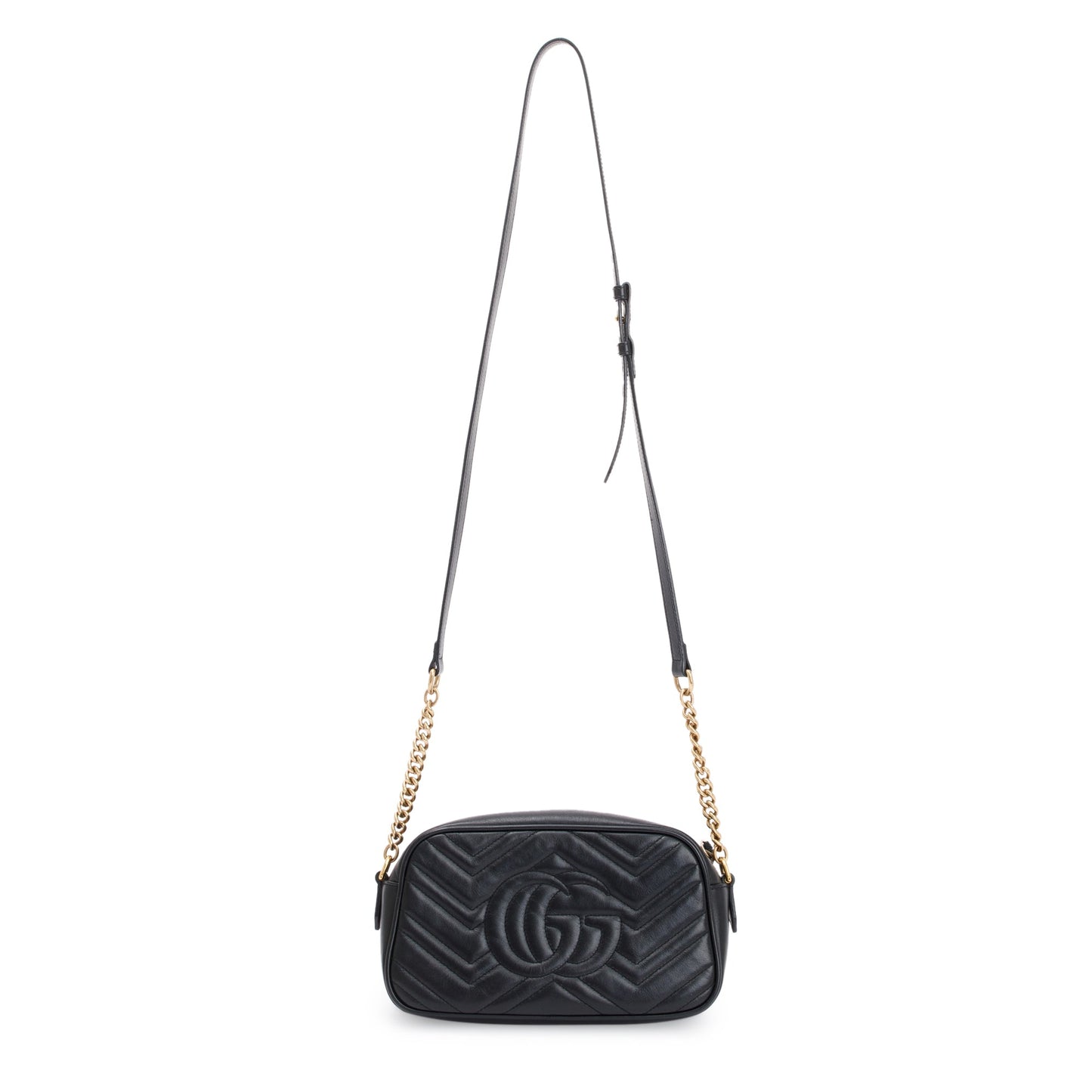 Gucci Black GG Marmont Matelasse Leather Small Shoulder Bag
