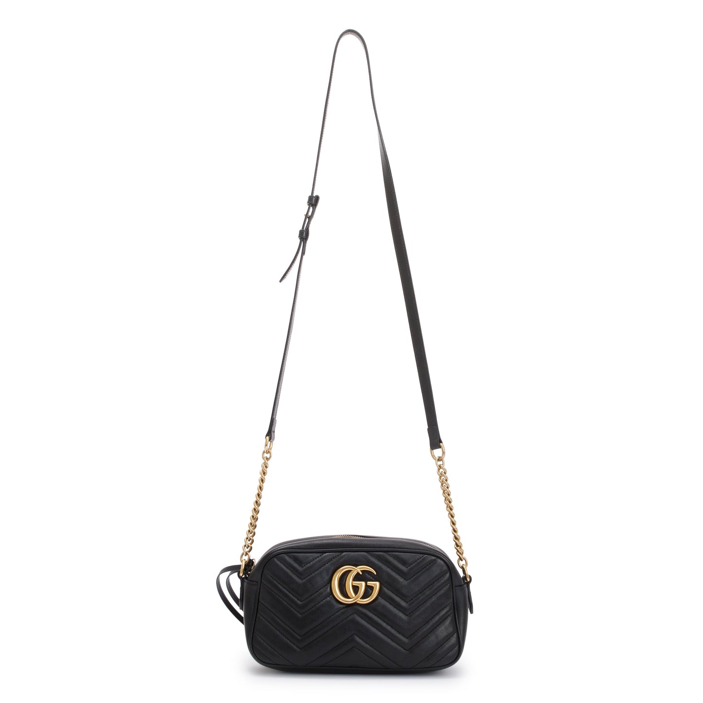 Gucci Black GG Marmont Matelasse Leather Small Shoulder Bag