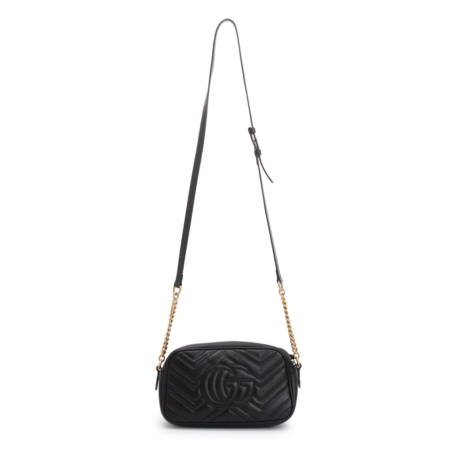 Gucci Black GG Marmont Matelasse Leather Small Shoulder Bag