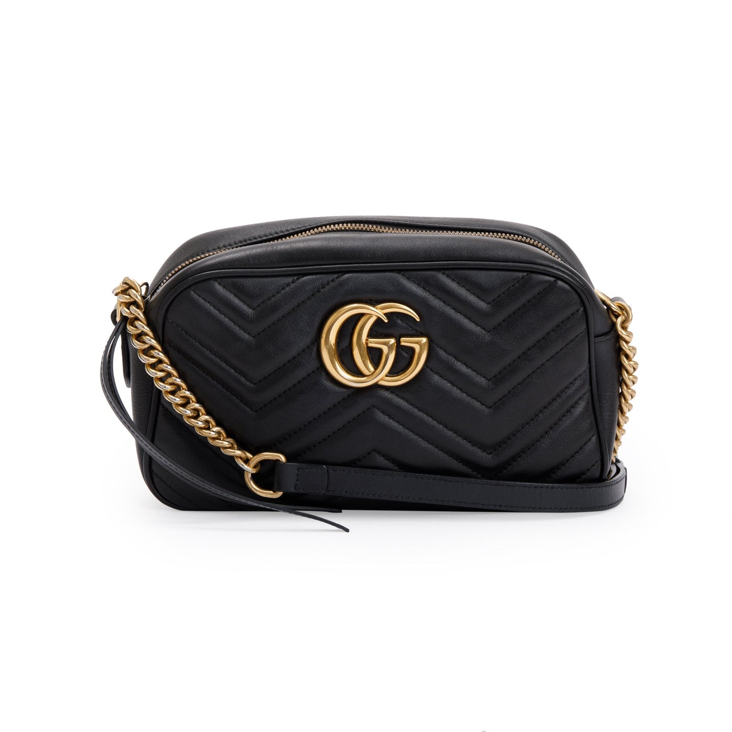 Gucci Black GG Marmont Matelasse Leather Small Shoulder Bag