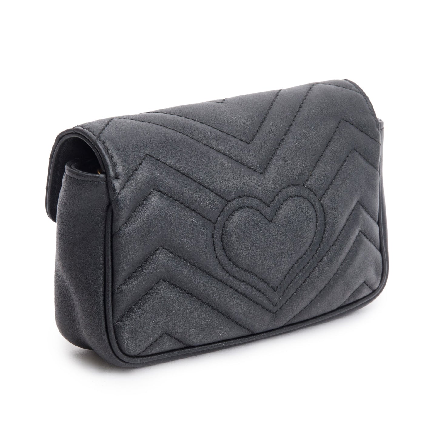 Gucci Black GG Marmont Matelasse Leather Super Mini Bag