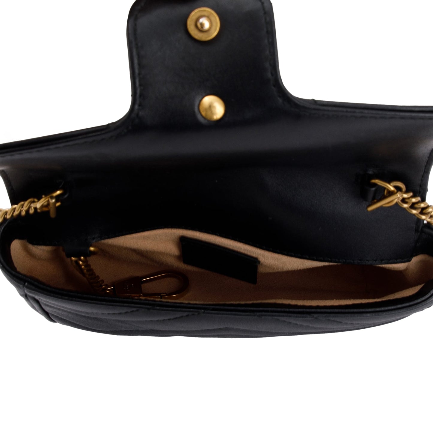 Gucci Black GG Marmont Matelasse Leather Super Mini Bag