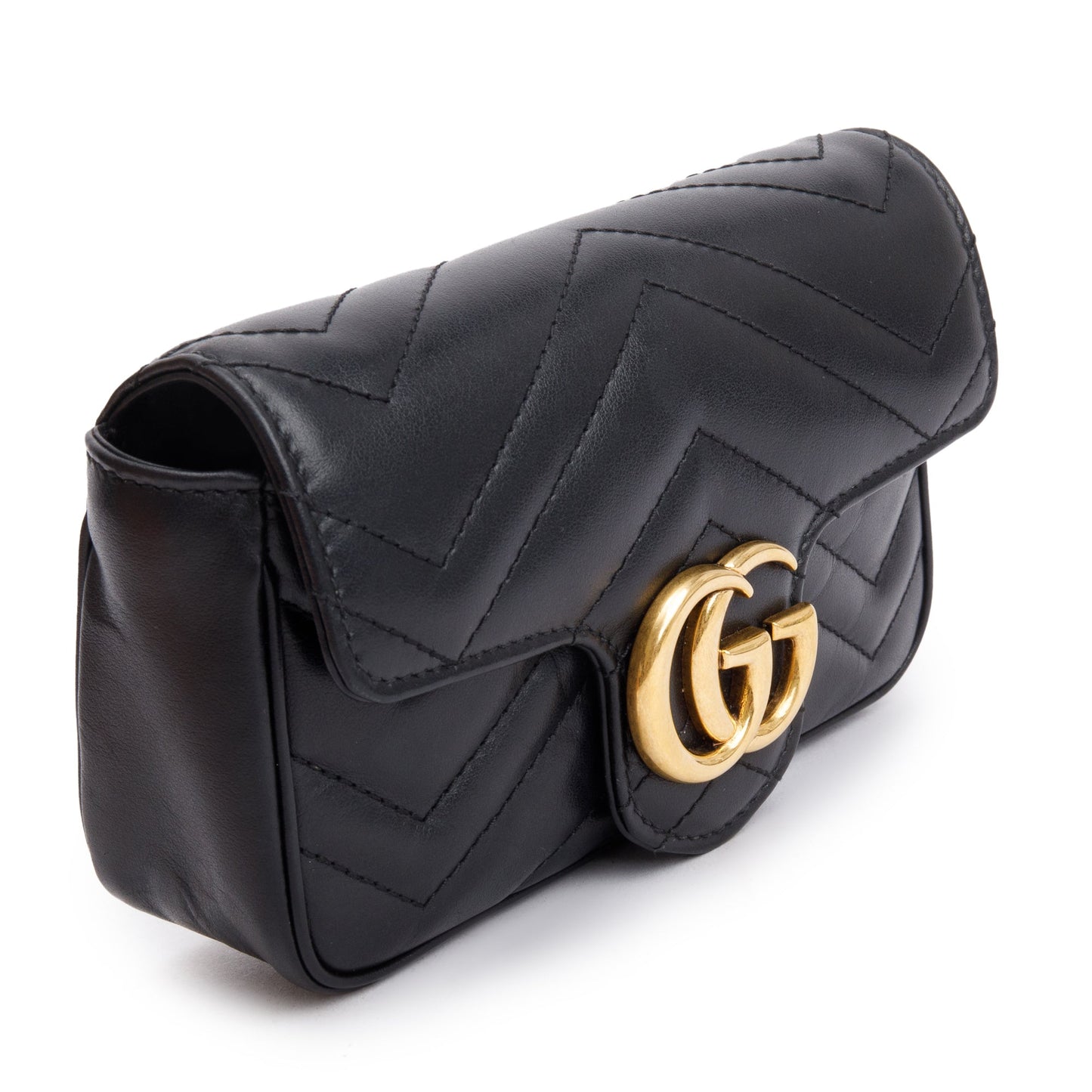 Gucci Black GG Marmont Matelasse Leather Super Mini Bag