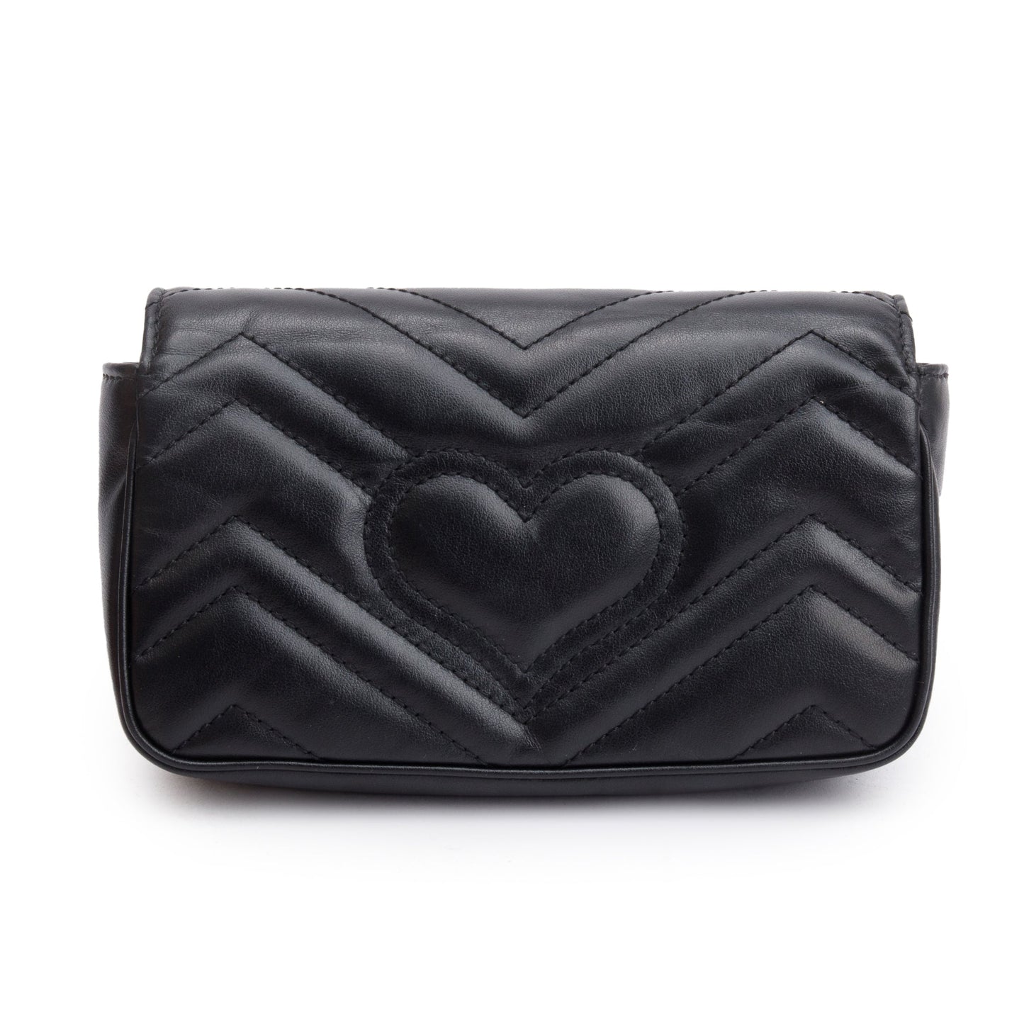 Gucci Black GG Marmont Matelasse Leather Super Mini Bag
