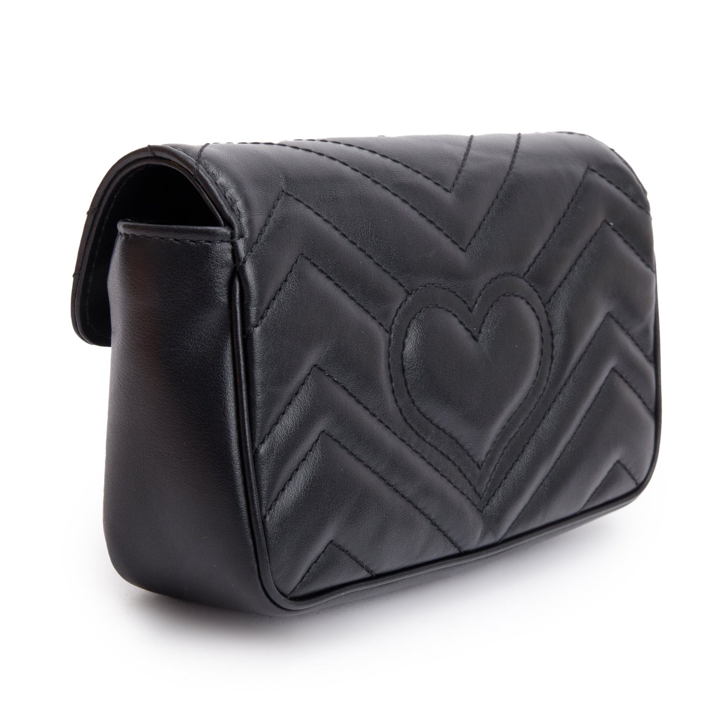 Gucci Black GG Marmont Matelasse Leather Super Mini Bag