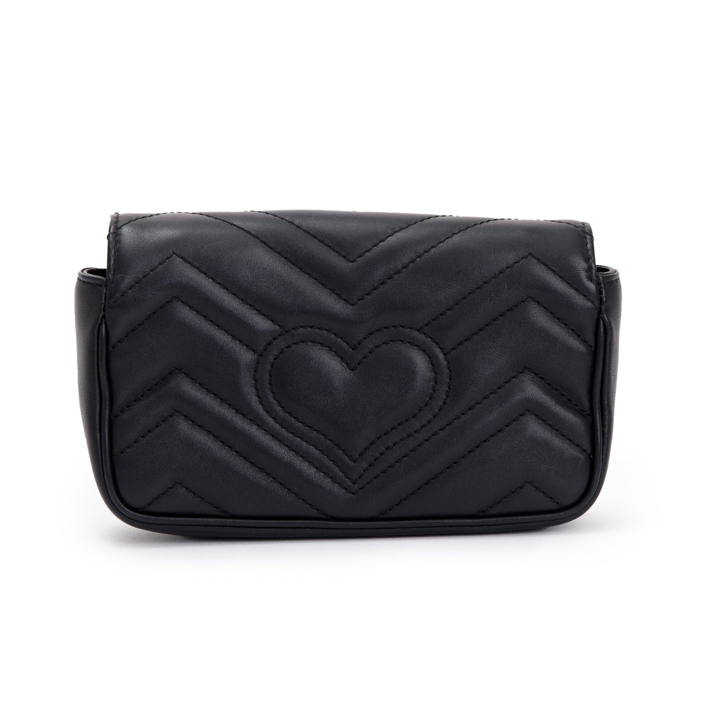 Gucci Black GG Marmont Matelasse Leather Super Mini Bag