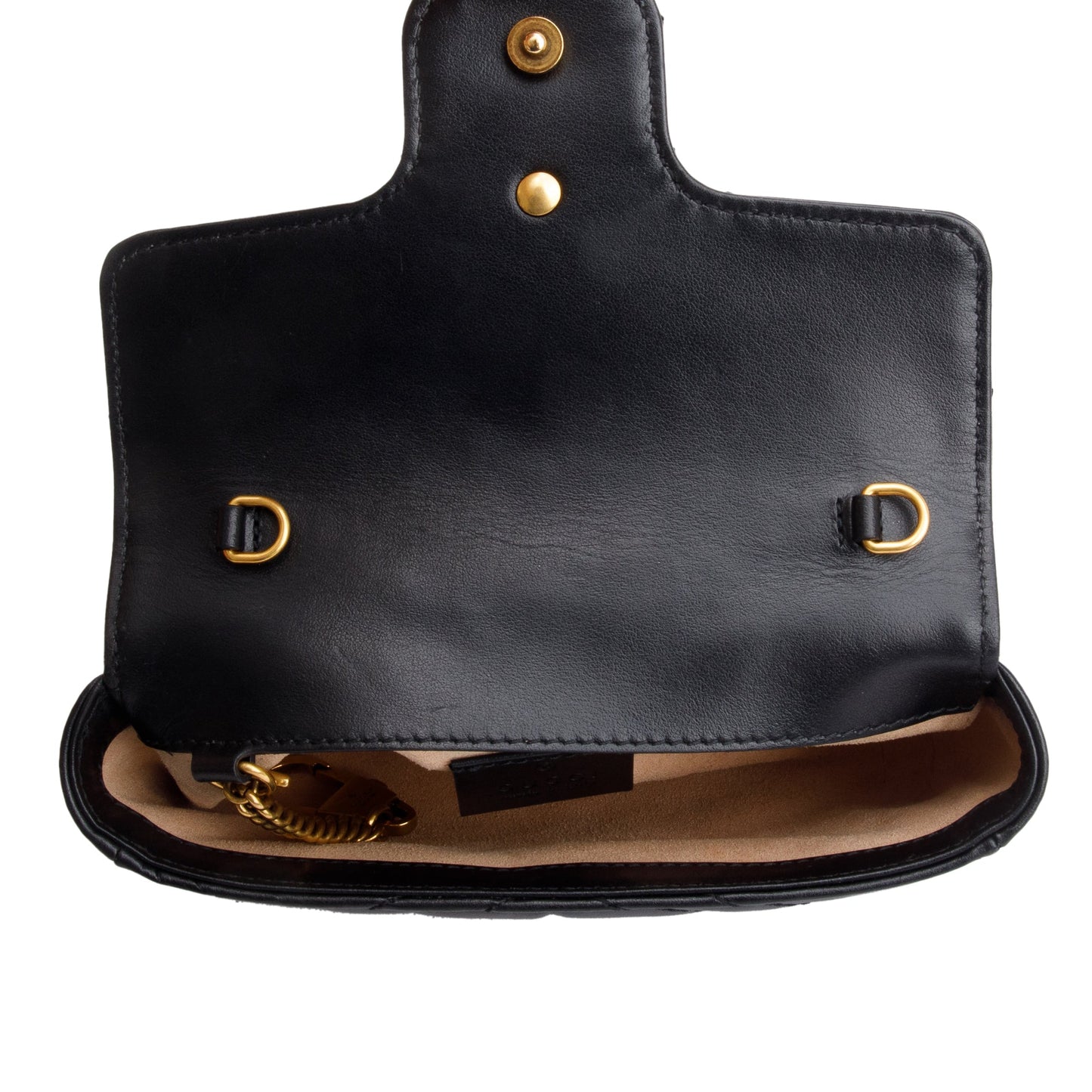 Gucci Black GG Marmont Matelasse Leather Super Mini Bag