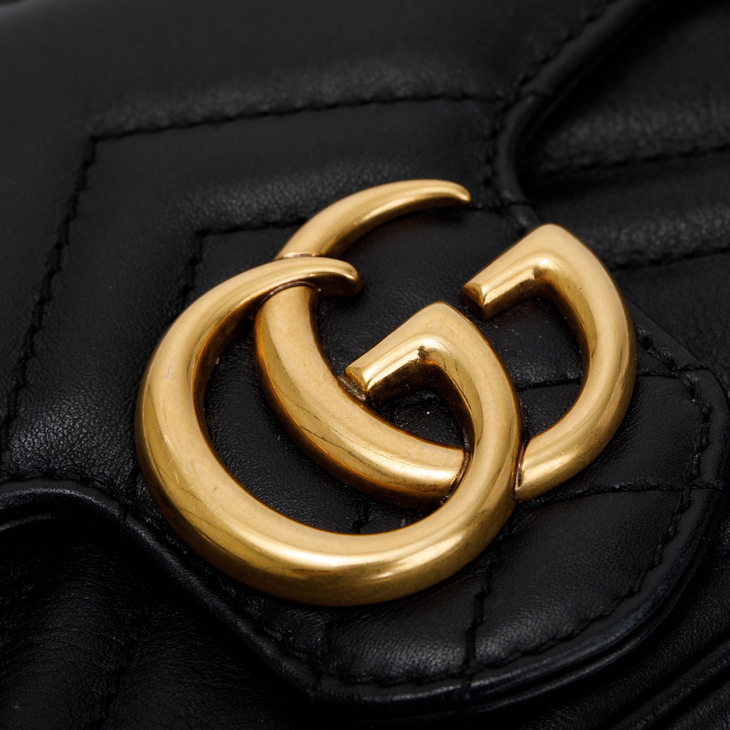 Gucci Black GG Marmont Matelasse Leather Super Mini Bag