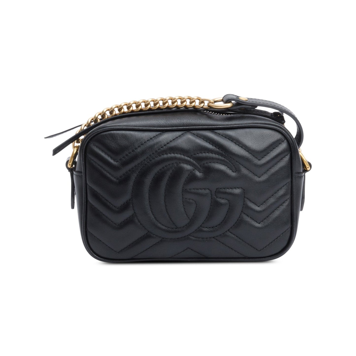 Gucci Black GG Marmont Matelasse Mini Camera Bag