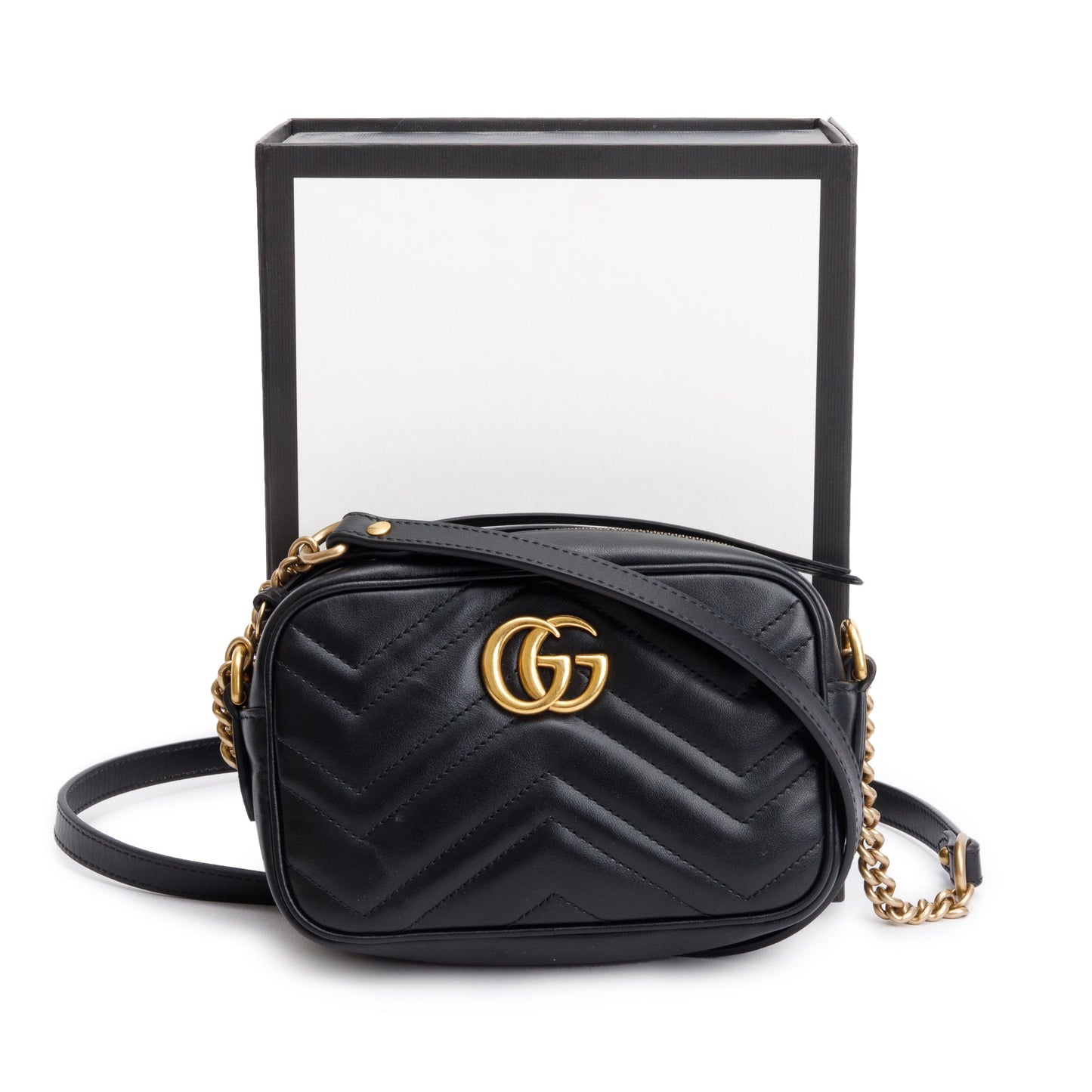 Gucci Black GG Marmont Matelasse Mini Shoulder Bag