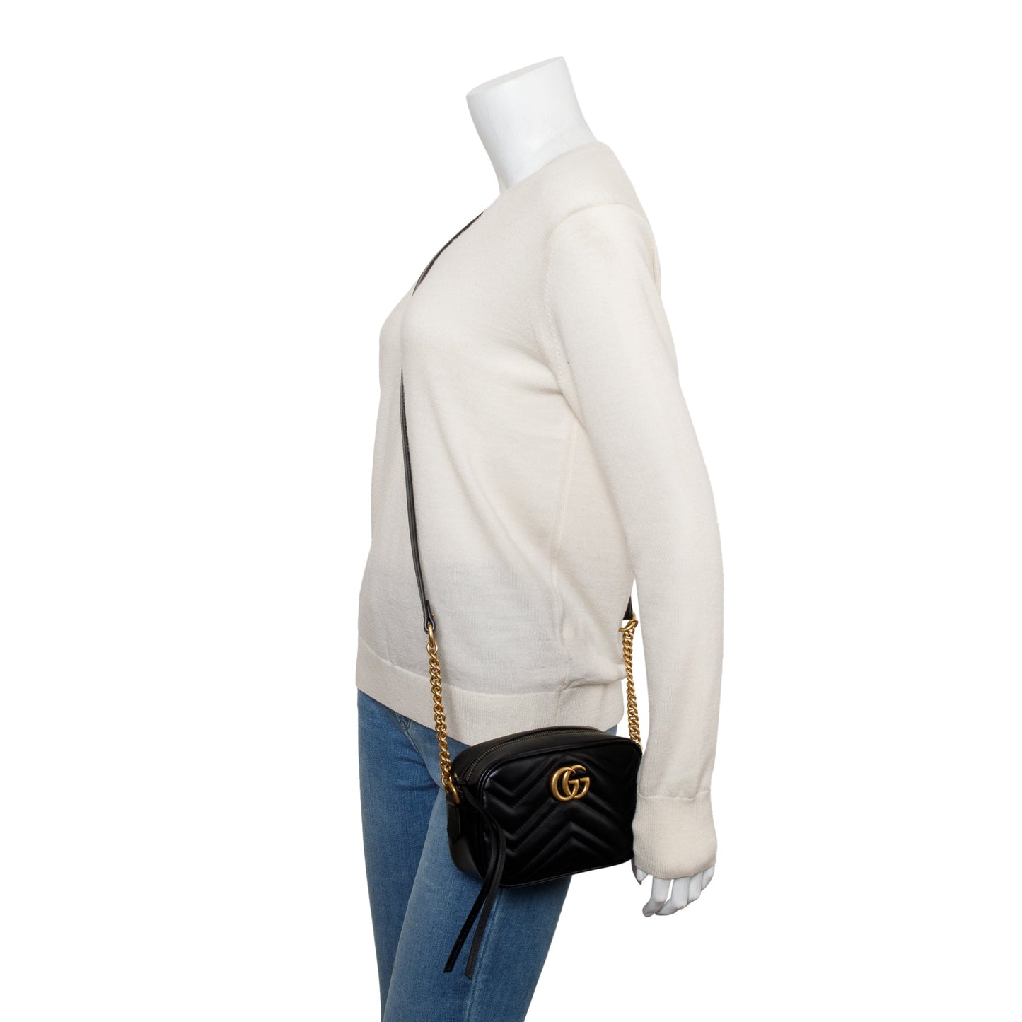 Gucci Black GG Marmont Matelasse Mini Shoulder Bag