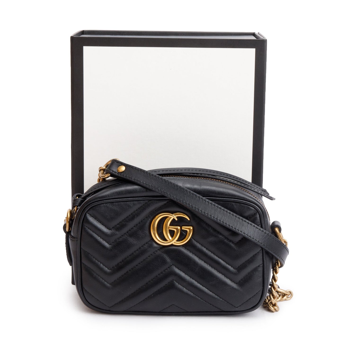 Gucci Black GG Marmont Matelasse Mini Shoulder Bag