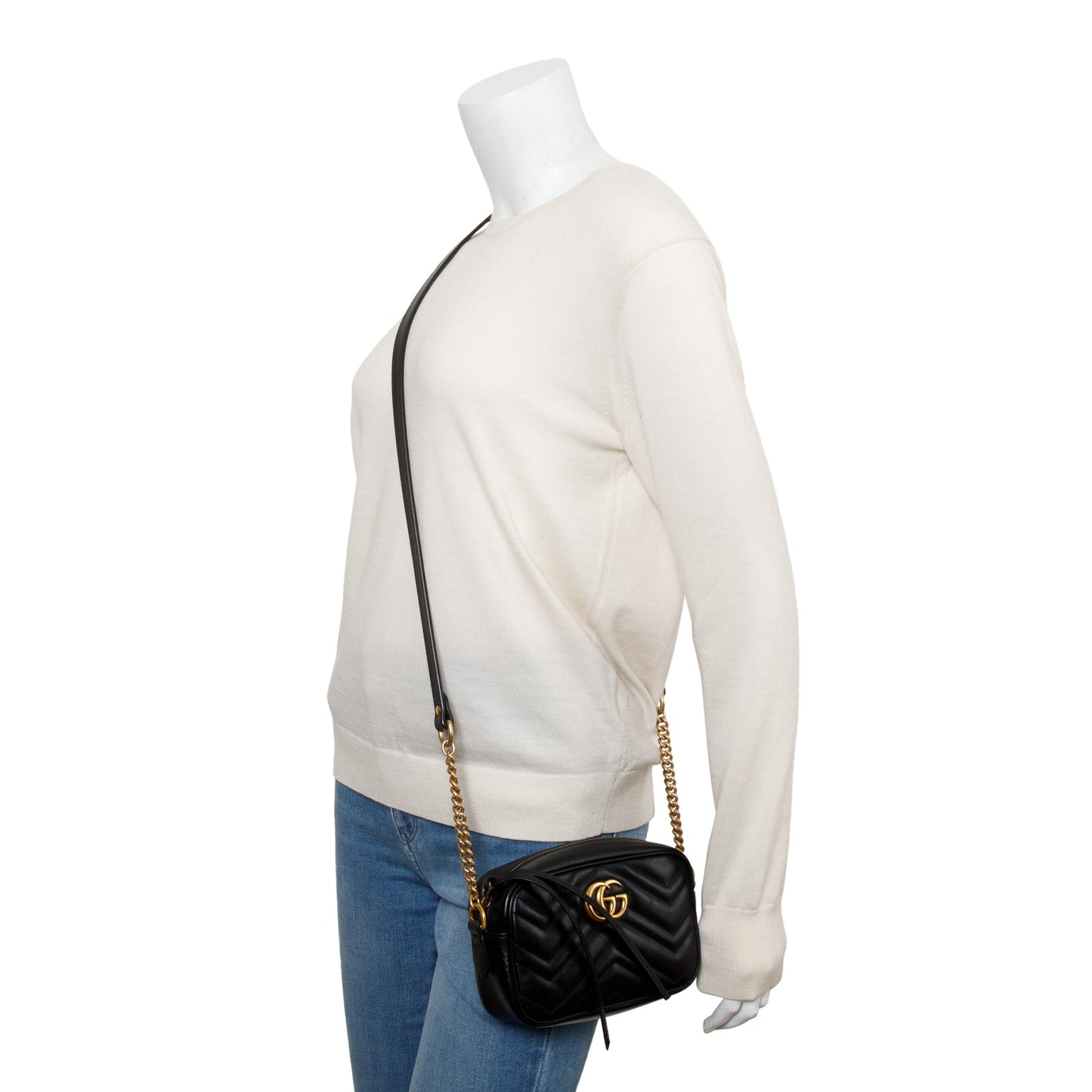 Gucci Black GG Marmont Matelasse Mini Shoulder Bag