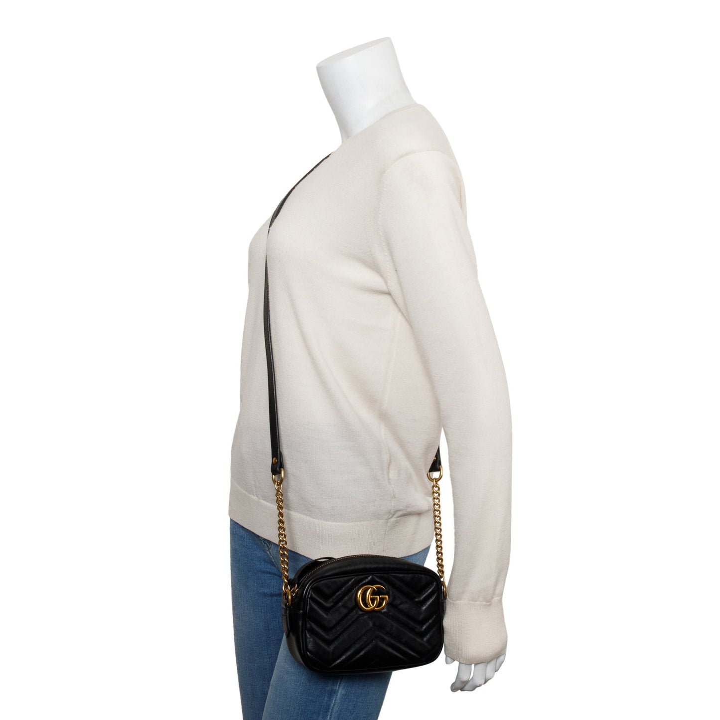 Gucci Black GG Marmont Matelasse Mini Shoulder Bag